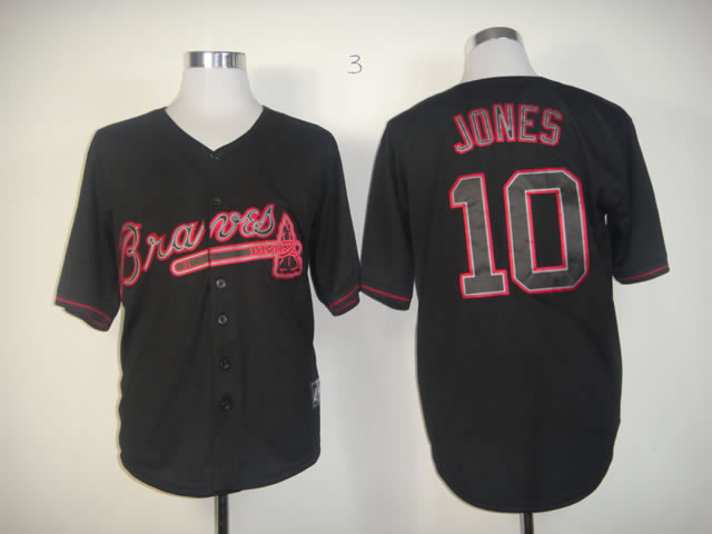 Men Atlanta Braves #10 Jones Black Fashion MLB Jerseys->atlanta braves->MLB Jersey